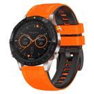 For Garmin Fenix 7X Twill Two Color Quick Release Silicone Watch Band(Orange Black) - 1
