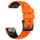 For Garmin Fenix 7X Twill Two Color Quick Release Silicone Watch Band(Orange Black) - 2