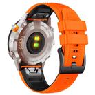 For Garmin Fenix 7X Twill Two Color Quick Release Silicone Watch Band(Orange Black) - 3