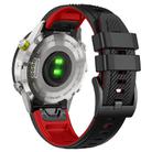 For Garmin Fenix 7X Twill Two Color Quick Release Silicone Watch Band(Black Red) - 3