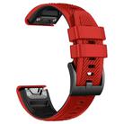 For Garmin Fenix 7X Twill Two Color Quick Release Silicone Watch Band(Red Black) - 2
