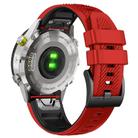 For Garmin Fenix 7X Twill Two Color Quick Release Silicone Watch Band(Red Black) - 3