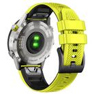 For Garmin Fenix 7X Twill Two Color Quick Release Silicone Watch Band(Lime Black) - 3