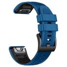 For Garmin Fenix 7 Twill Two Color Quick Release Silicone Watch Band(Royal Blue Black) - 2