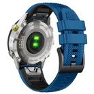 For Garmin Fenix 7 Twill Two Color Quick Release Silicone Watch Band(Royal Blue Black) - 3