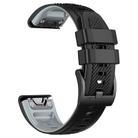 For Garmin Fenix 7 Twill Two Color Quick Release Silicone Watch Band(Black Grey) - 2