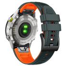For Garmin Fenix 7 Twill Two Color Quick Release Silicone Watch Band(Gray Orange) - 3