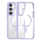 For Samsung Galaxy S25 5G MagSafe Anti-fingerprint Highly Transparent PC Phone Case(Purple) - 1