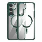 For Samsung Galaxy S25+ 5G MagSafe Anti-fingerprint Highly Transparent PC Phone Case(Green) - 1
