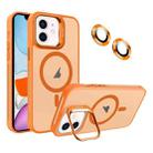 For iPhone 11 Invisible Lens Holder MagSafe Phone Case(Orange) - 1