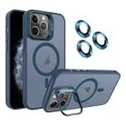For iPhone 11 Pro Invisible Lens Holder MagSafe Phone Case(Navy Blue) - 1