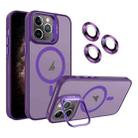 For iPhone 11 Pro Max Invisible Lens Holder MagSafe Phone Case(Dark Purple) - 1