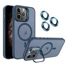 For iPhone 11 Pro Max Invisible Lens Holder MagSafe Phone Case(Navy Blue) - 1