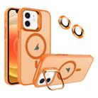 For iPhone 12 Invisible Lens Holder MagSafe Phone Case(Orange) - 1