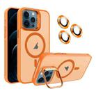 For iPhone 12 Pro Max Invisible Lens Holder MagSafe Phone Case(Orange) - 1