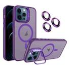 For iPhone 12 Pro Max Invisible Lens Holder MagSafe Phone Case(Dark Purple) - 1