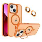 For iPhone 13 Invisible Lens Holder MagSafe Phone Case(Orange) - 1