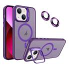 For iPhone 13 Invisible Lens Holder MagSafe Phone Case(Dark Purple) - 1