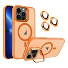 For iPhone 13 Pro Invisible Lens Holder MagSafe Phone Case(Orange) - 1