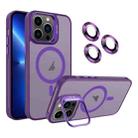 For iPhone 13 Pro Invisible Lens Holder MagSafe Phone Case(Dark Purple) - 1