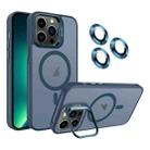 For iPhone 13 Pro Max Invisible Lens Holder MagSafe Phone Case(Navy Blue) - 1