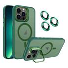 For iPhone 13 Pro Max Invisible Lens Holder MagSafe Phone Case(Army Green) - 1