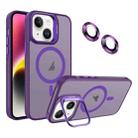 For iPhone 14 Invisible Lens Holder MagSafe Phone Case(Dark Purple) - 1