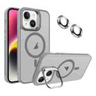 For iPhone 14 Invisible Lens Holder MagSafe Phone Case(Grey) - 1