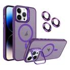 For iPhone 14 Pro Invisible Lens Holder MagSafe Phone Case(Dark Purple) - 1