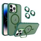 For iPhone 14 Pro Max Invisible Lens Holder MagSafe Phone Case(Army Green) - 1