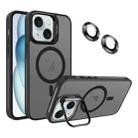 For iPhone 15 Plus Invisible Lens Holder MagSafe Phone Case(Black) - 1