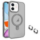 For iPhone 11 MagSafe Magnetic Holder Phone Case(Grey) - 1