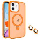 For iPhone 11 MagSafe Magnetic Holder Phone Case(Orange) - 1