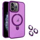 For iPhone 11 Pro MagSafe Magnetic Holder Phone Case(Dark Purple) - 1