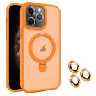 For iPhone 11 Pro Max MagSafe Magnetic Holder Phone Case(Orange) - 1