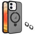 For iPhone 12 MagSafe Magnetic Holder Phone Case(Black) - 1