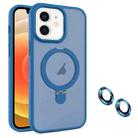 For iPhone 12 MagSafe Magnetic Holder Phone Case(Blue) - 1