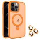 For iPhone 12 Pro MagSafe Magnetic Holder Phone Case(Orange) - 1