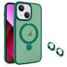 For iPhone 13 MagSafe Magnetic Holder Phone Case(Dark Green) - 1