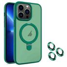 For iPhone 13 Pro MagSafe Magnetic Holder Phone Case(Dark Green) - 1