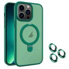 For iPhone 13 Pro Max MagSafe Magnetic Holder Phone Case(Dark Green) - 1