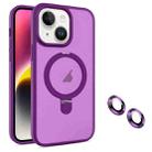 For iPhone 14 MagSafe Magnetic Holder Phone Case(Dark Purple) - 1