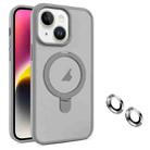 For iPhone 14 Plus MagSafe Magnetic Holder Phone Case(Grey) - 1