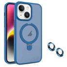 For iPhone 14 Plus MagSafe Magnetic Holder Phone Case(Blue) - 1