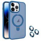 For iPhone 14 Pro MagSafe Magnetic Holder Phone Case(Blue) - 1