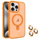 For iPhone 15 Pro MagSafe Magnetic Holder Phone Case(Orange) - 1