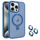For iPhone 15 Pro MagSafe Magnetic Holder Phone Case(Blue) - 1