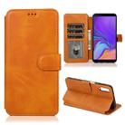 For Samsung Galaxy A7(2018) Calf Texture Magnetic Buckle Horizontal Flip Leather Case with Holder & Card Slots & Wallet & Photo Frame(Khaki) - 1