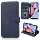 For Samsung Galaxy A10s Calf Texture Magnetic Buckle Horizontal Flip Leather Case with Holder & Card Slots & Wallet & Photo Frame(Blue) - 1