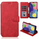 For Samsung Galaxy A70s Calf Texture Magnetic Buckle Horizontal Flip Leather Case with Holder & Card Slots & Wallet & Photo Frame(Red) - 1